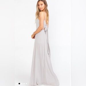 Show me your MuMu dove Gray bridesmaid dress extra length size XS